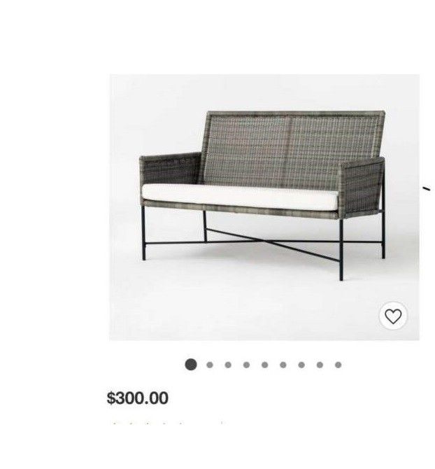 Wicker & Metal X Frame Patio Loveseat - Gray - Thresholdâ„¢ designed with Studio M