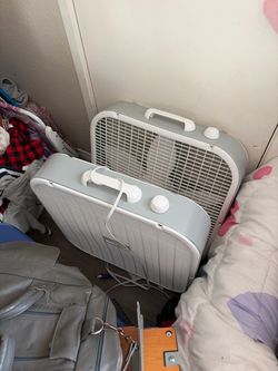 Box Fan Gray and White
