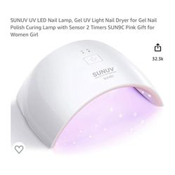 Brand new UV LED Nail Lamp, Gel UV Light Nail Dryer for Gel Nail Polish Curing Lamp with Sensor 2 Timers SUN9C Pink Gift for Women Girl  Whitestone/Fl