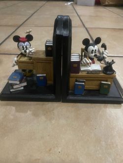 Mickey and Minnie Mouse book ends