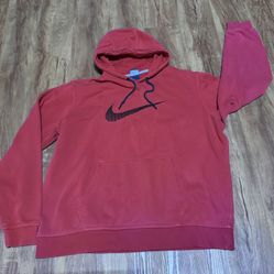 Nike dri fit Hoodie Mens XL Red Sweatshirt Pullover long sleeve hooded pullover