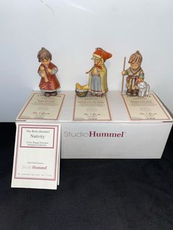 Studio Hummel Nativity Bisque Porcelain Ornament Set