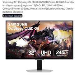Monitor Samsung 32" Odyssey OLED G8 QD-OLED, 240Hz, 0.03md