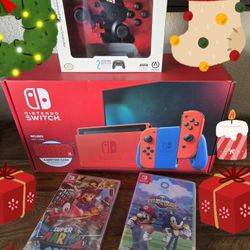 Nintendo Switch Red And Blue Super Mario Special Edition Bundle (Brand New)