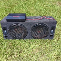 Dual Subwoofer Box Seaker Box with Pyramid Gold Series Amp