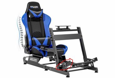 ARES WING Sim Racing Cockpit with Seat,Sim Racing Rig for 16Nm, Blue Adjustable Driving Simulator Cockpit with Headrest and Lumbar( missing one piece)