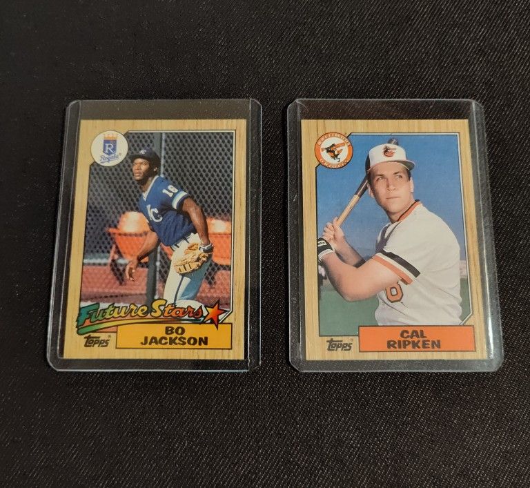 ***1987 TOPPS BO JACKSON & CAL RIPKEN JR. BASEBALL CARDS***