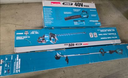 New Makita XGT 40V max power tools. Brushless Blower GBU01M1, 24 inch Brushless Hedge Trimmer GHU02Z and blower is tool only . 15 inch Brushless Stri