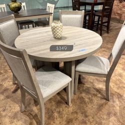 Cute😍small 5-pc Dining Table Set light Gray 