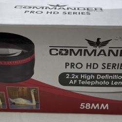 58mm Commander Pro HD Series 2.2x High Definition AF Telephone Lens 