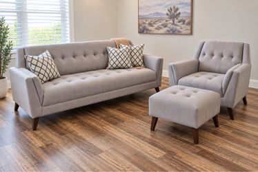 Gray tufted modern Living Room Set