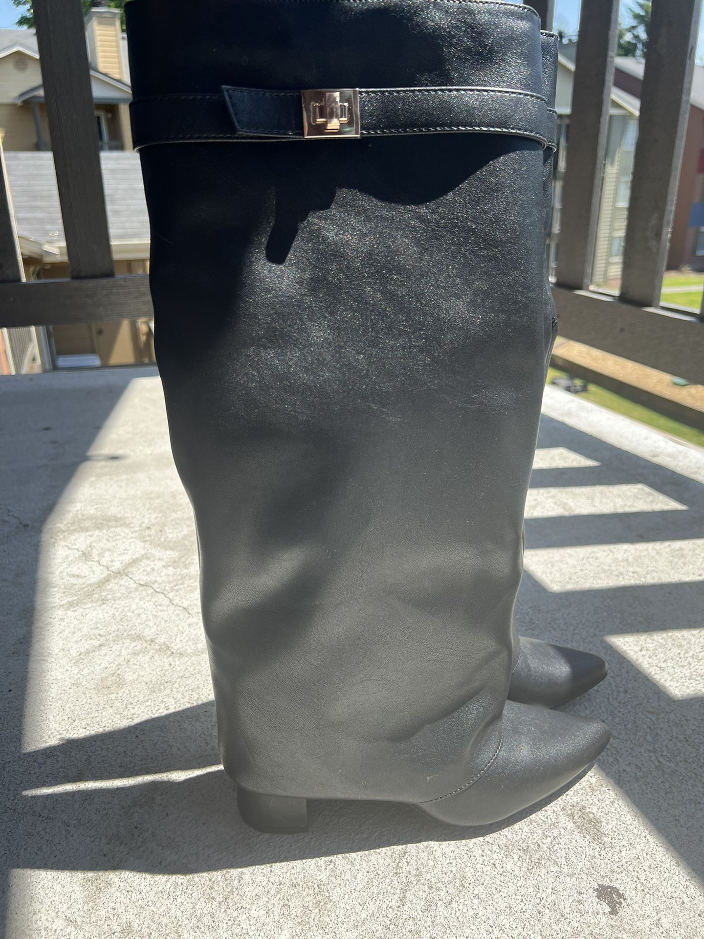 Black Knee Length Boots Heels