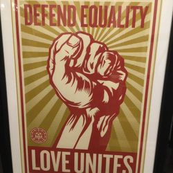 Shepard Fairey Original Signed Artists Print Defend Equality Love Unites 24 By 36” LGBTQ+  