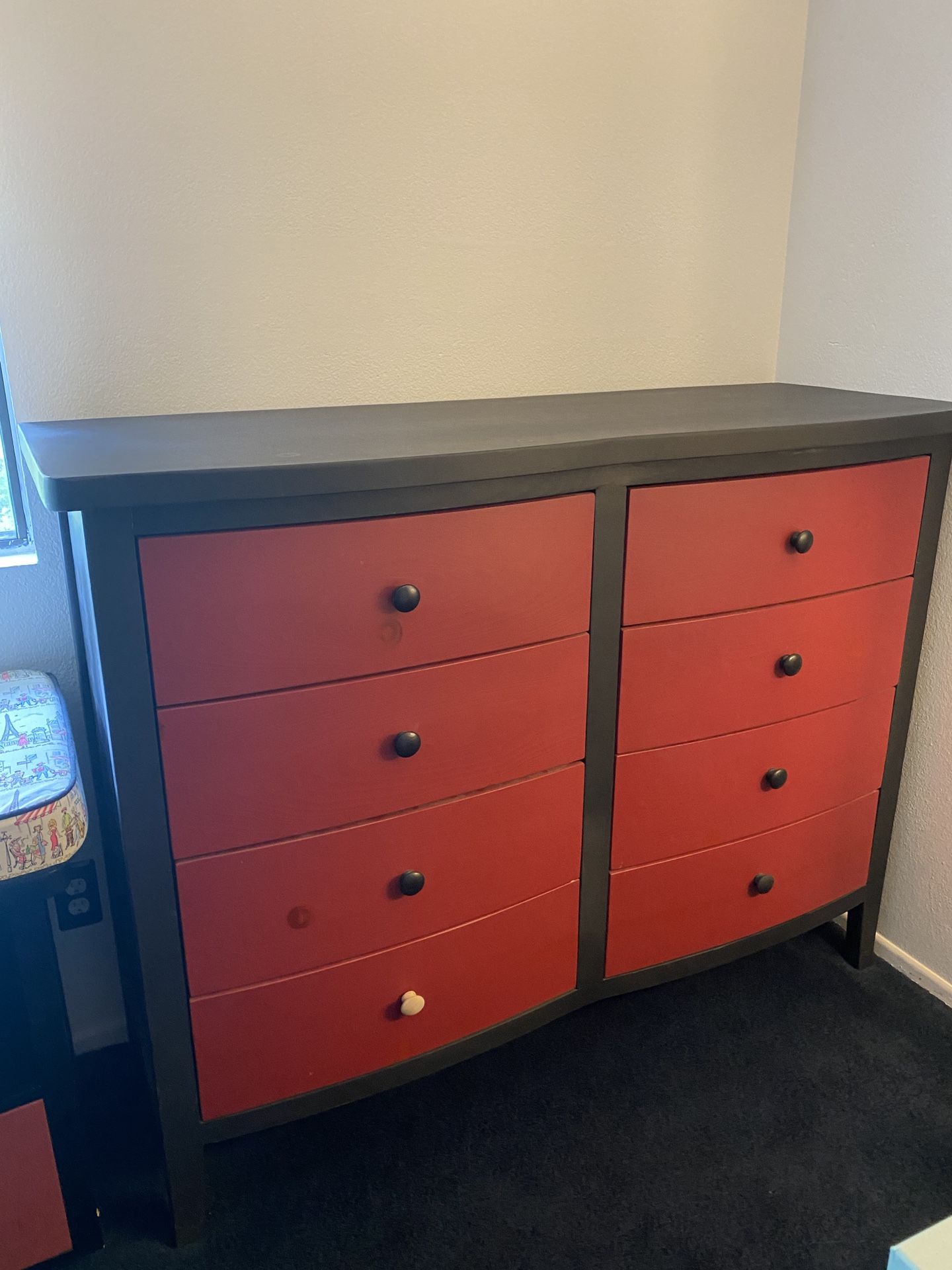 Dresser, Nightstand, and Cabinet/window sitting 