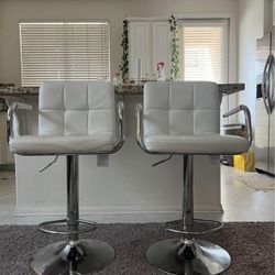 White Bar Stools Set Of 2