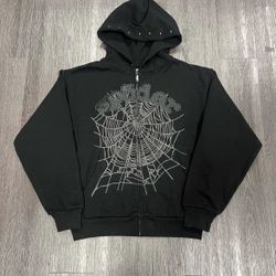 Studded Sp5der Web Zip Up