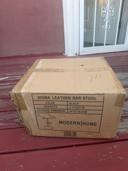 Modern Home Sigma Leather Bar Stools – Set of 2