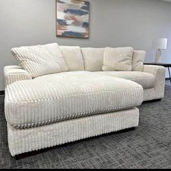 Corduroy Sectional Chaise Sofa No Credit Needed  