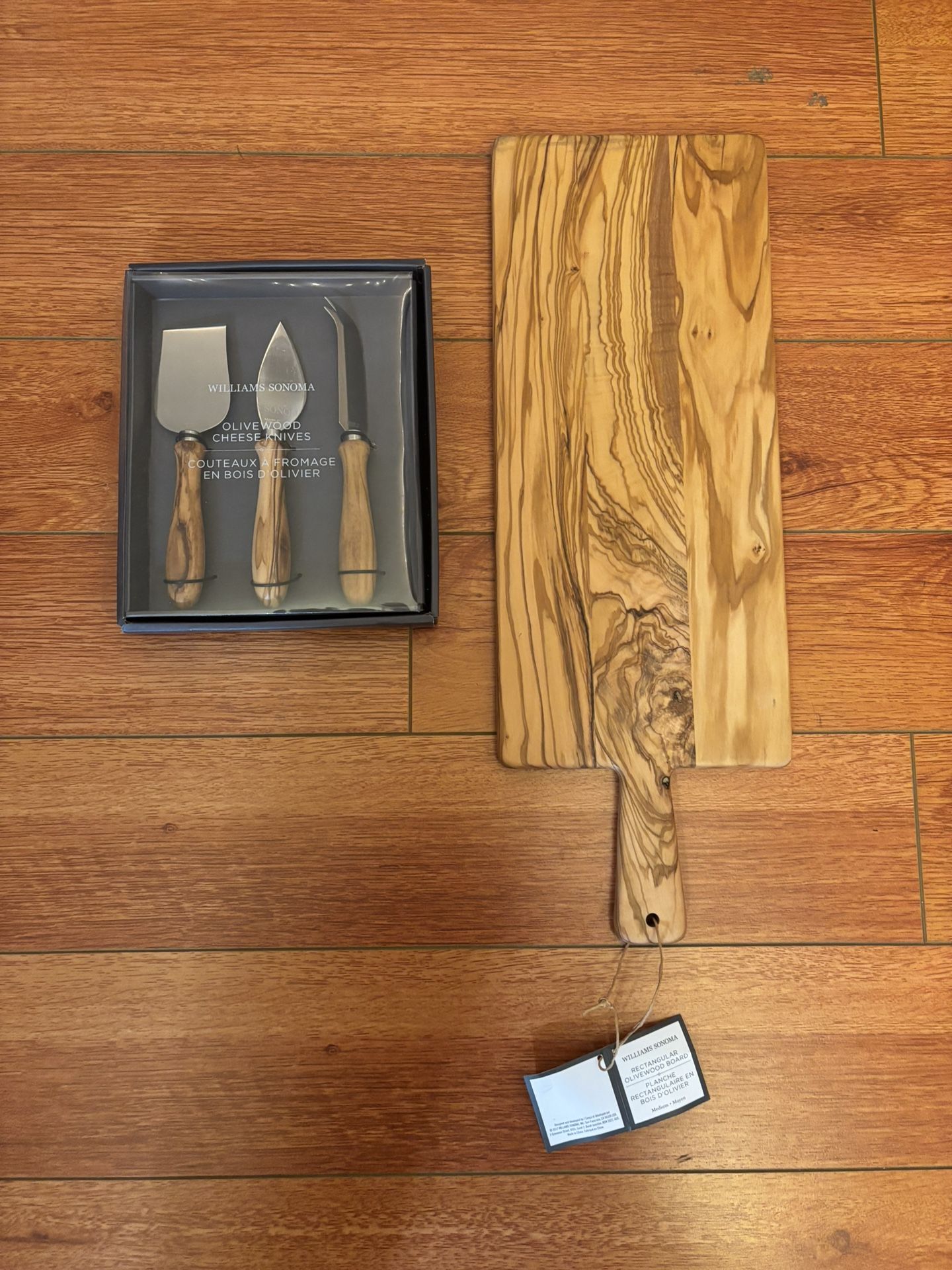 Olive Wood Cheese Board and Knife Set