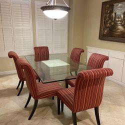 Glass Dining Table With 6 Chairs