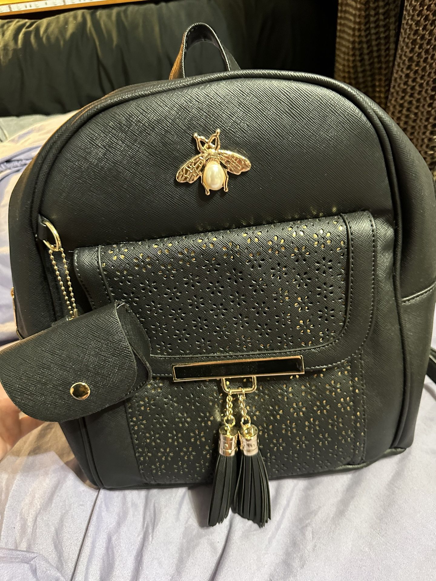 Black Jeweled Backpack