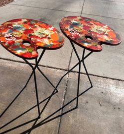 Artist Palette Side Tables Set of 2
