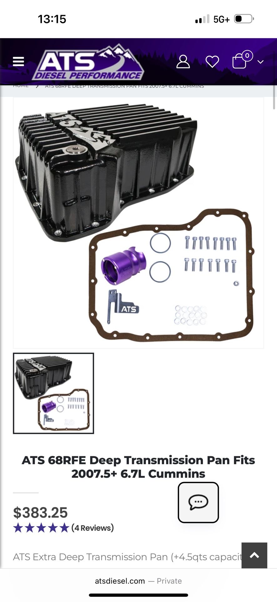 Ram 2500 68RFE Deep Transmission Pan 