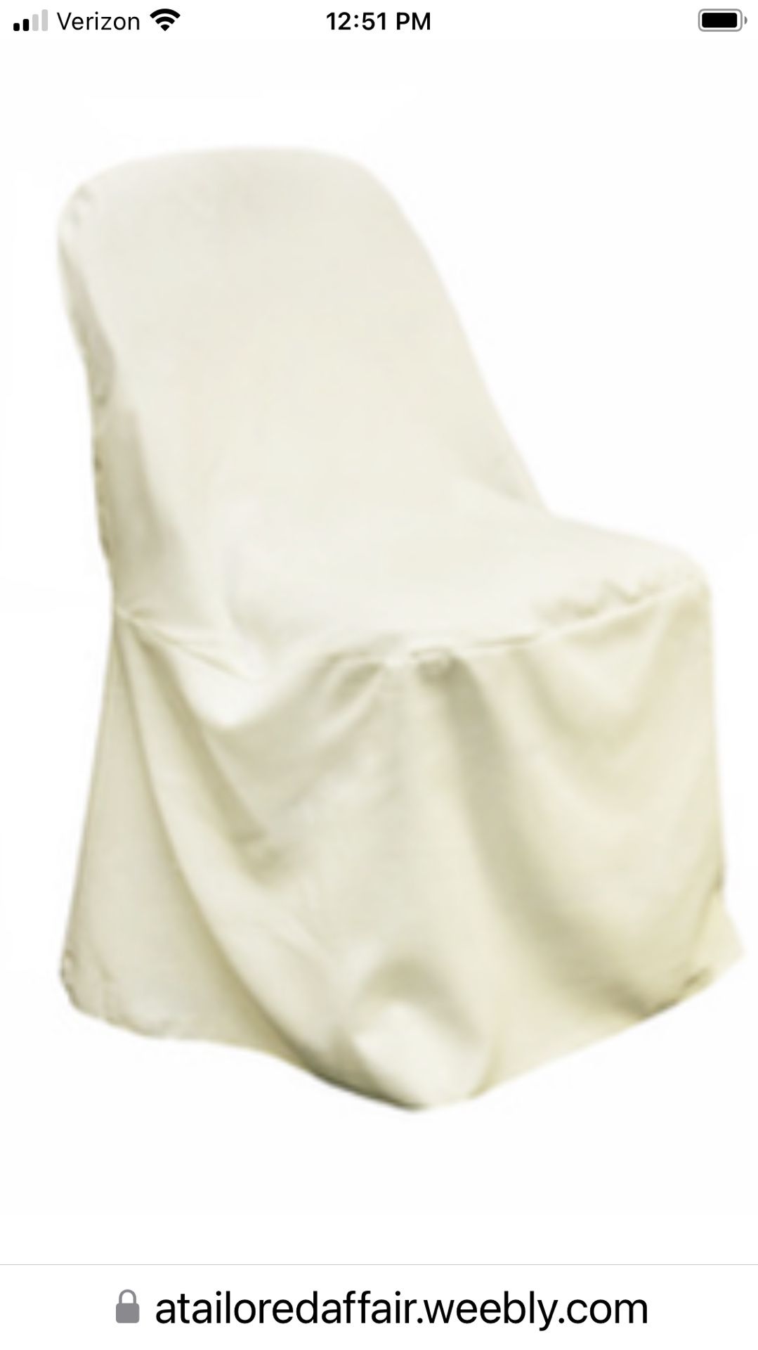 Metal Folding Chair Covers Plus Linens Ivory