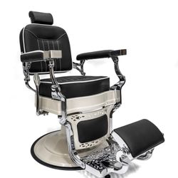 White On Black Barber Chair