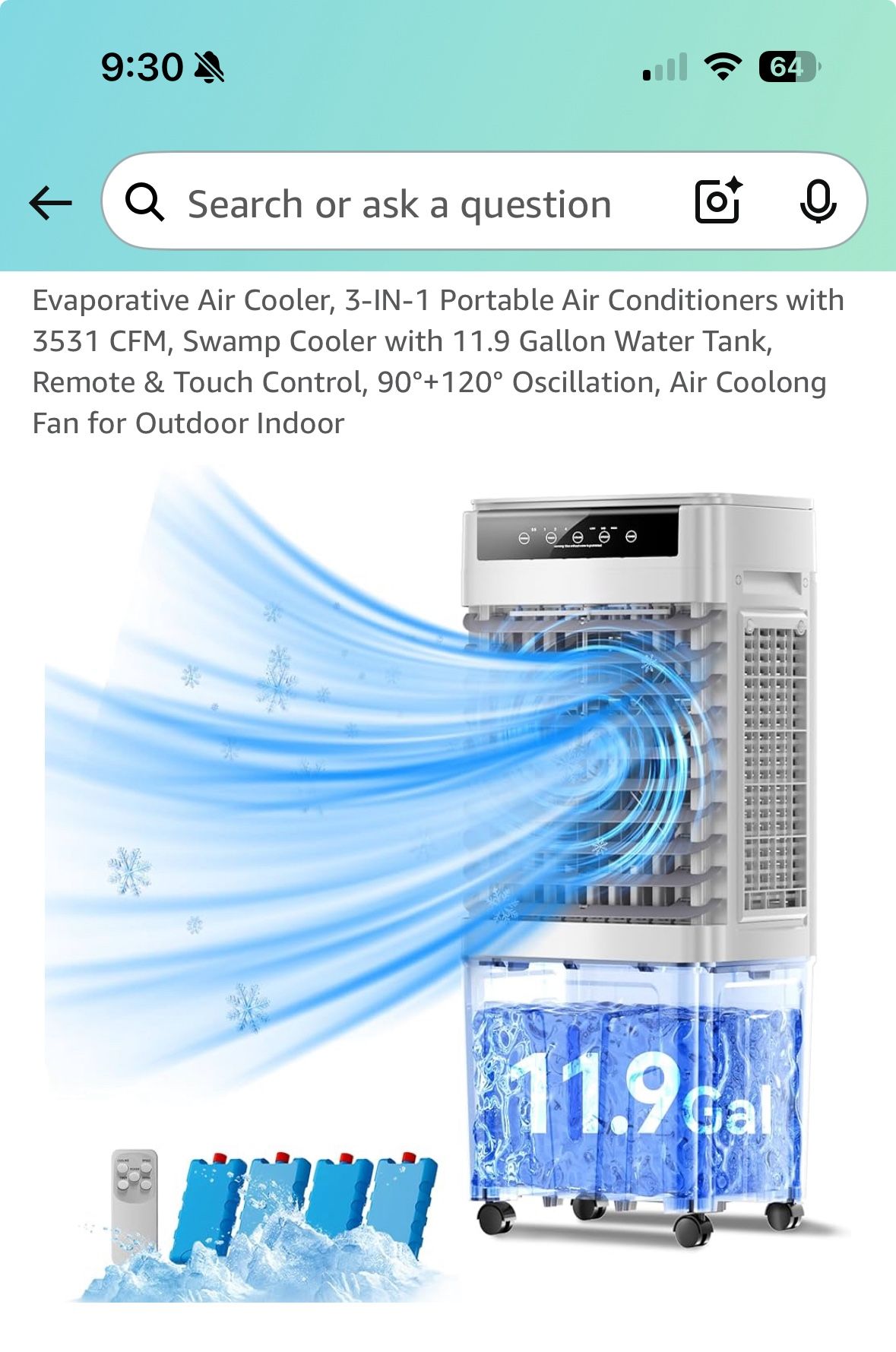 Evaporative Portable Air conditioner Free