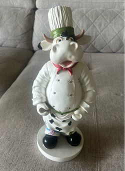 Vintage Large 16" Cow Kitchen Chef Cook Decor Figure Statue
