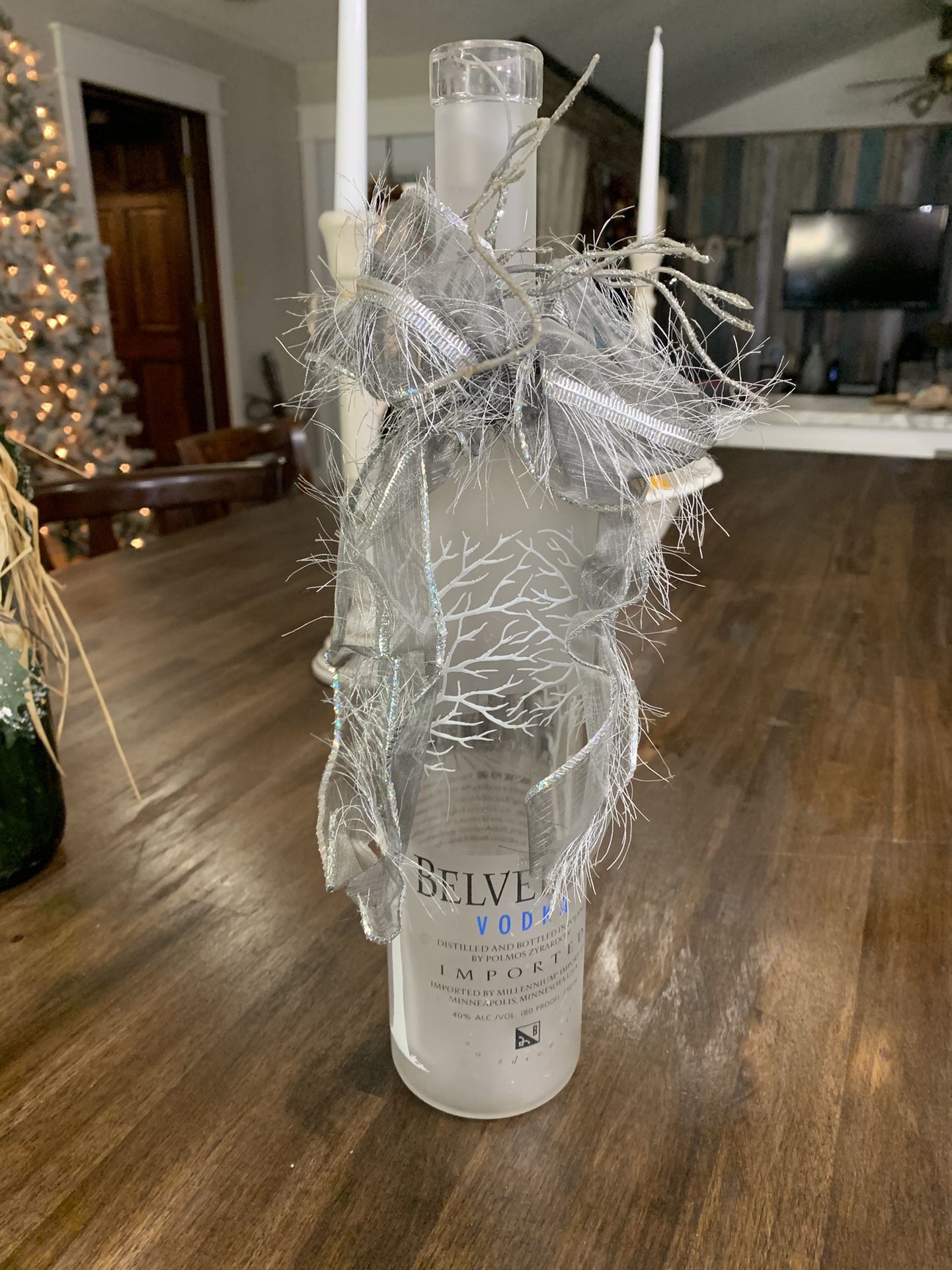 Christmas / winter vodka bottle