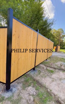 Fancy Metal And Wood Fence 