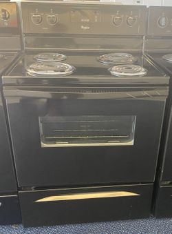 Black Whirlpool Coil Top Electric Stove (2-0087)