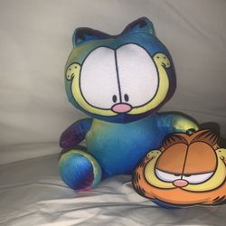 Brand New GARFIELD Plush 7" Rainbow Tie Dye Garfield Toy Factory Plush