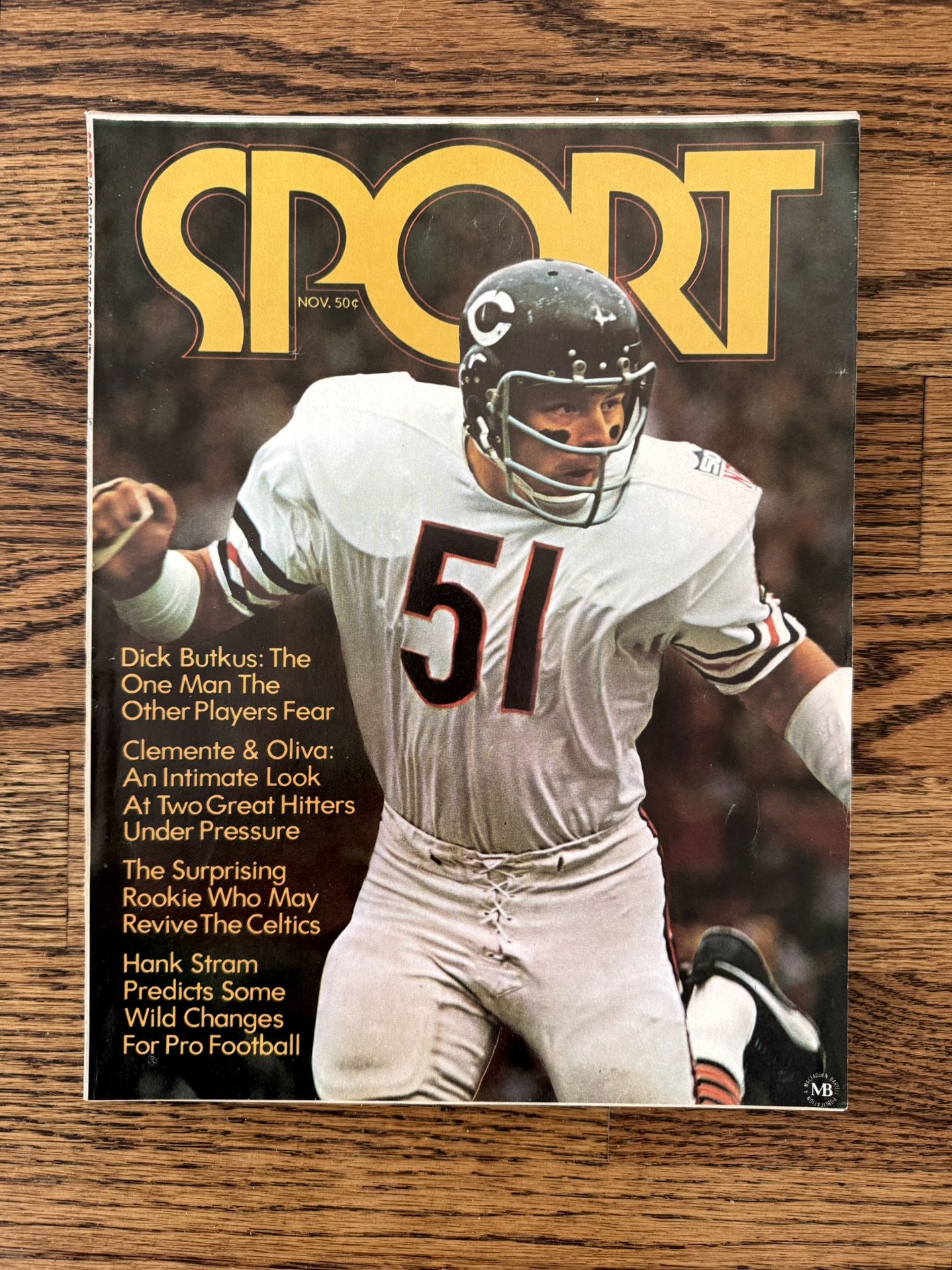 Vintage "Sport Magazine" November 1970 Dick Butkus cover & Hank Stram, Al Unser