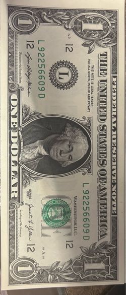 Uncirculated rare 2021 dollar bill misalignment error
