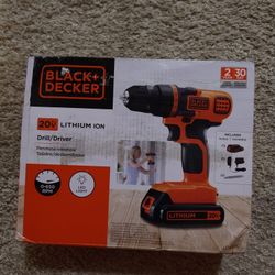 Black + Decker 20v Lithium Ion Drill/ Driver