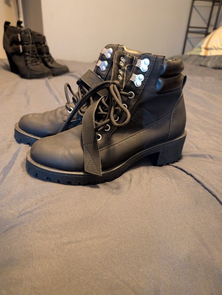 Sugar Brand Black Women's Raised Heel Boots