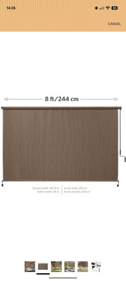 Outdoor Roller Shade Walnut 96" x 96" (8' x 8')