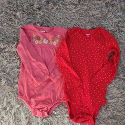 Bodysuit, Pink &red. Size 24 Months 
