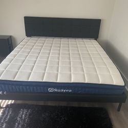 Sauyea King Size Mattress With Bed Frame 