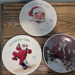 Norman Rockwell lot of 3 Christmas Plates Knowles 1986 , 88, 89 