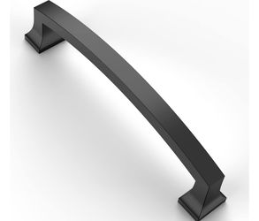 Asidrama 10 Pack 5 Inch(128mm) Hole Centers Kitchen Cabinet Handles, Matte Black Cabinet Pulls Kitchen Cabinet Hardware for Cupboard Drawer Pulls