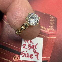 14K Solid Gold Wedding Ring 2.3Gr Size 7