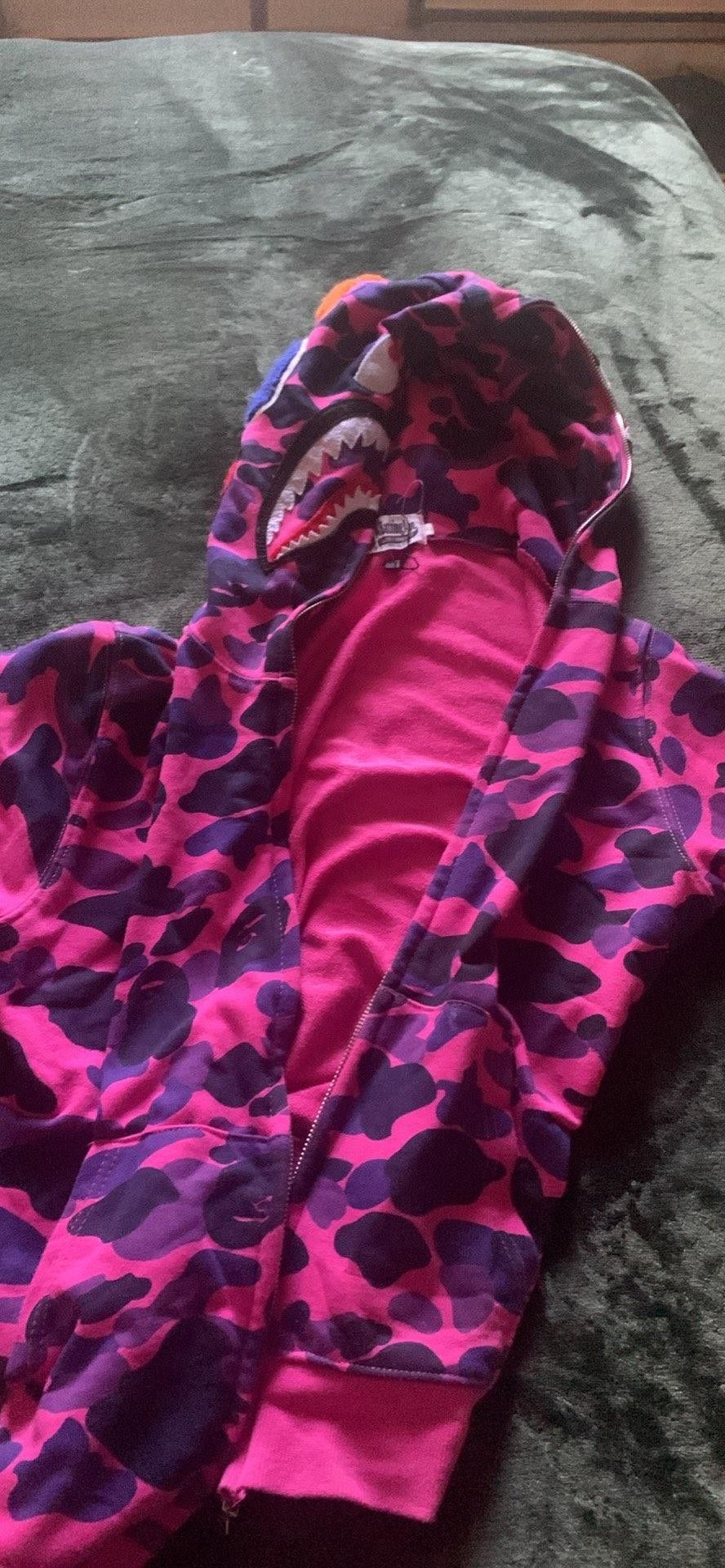 Purple Pink Bape Hoodie Small