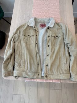 Tan Corduroy Sherpa-Lined Jacket