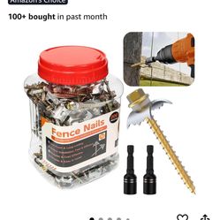 200 PCS Fence Staples–304 Stainless Steel Fence Nails for Softwood Reusable Fasteners Wire Fencing Screws for Mesh/Woven Wire, Quick Power Drill Insta