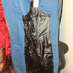 XL Womens Bodycon Faux Leather Dress