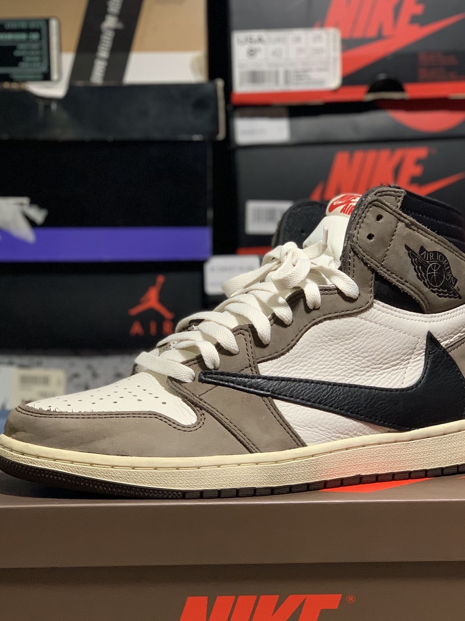 Travis Scott x Air Jordan 1 Retro High OG Cactus Jack Size 10 Used Rare Nike Shoes